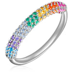 Silberring mit Zirkonia multicolor
