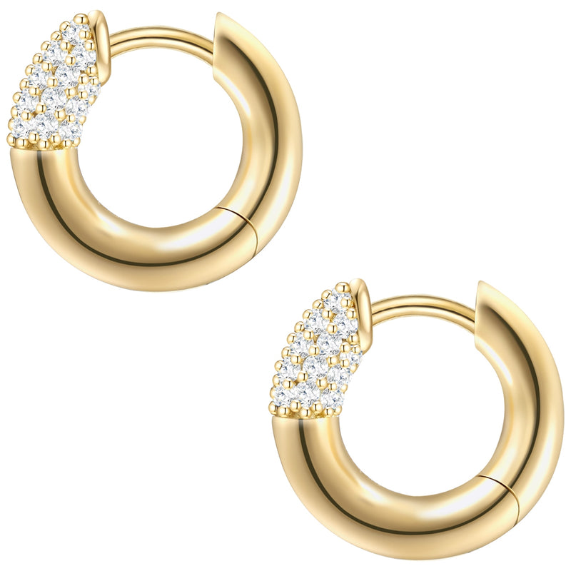 Creolen gold breit Zirkonia