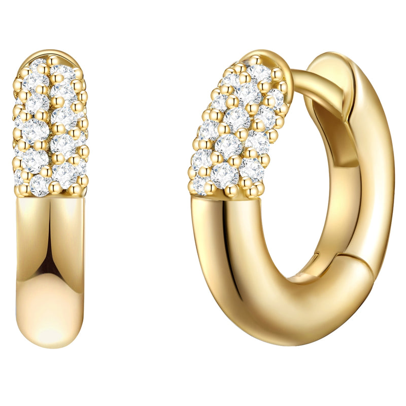 Creolen gold breit Zirkonia