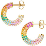 Creolen gold mit bunten Zirkonia
