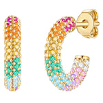 Creolen gold mit bunten Zirkonia