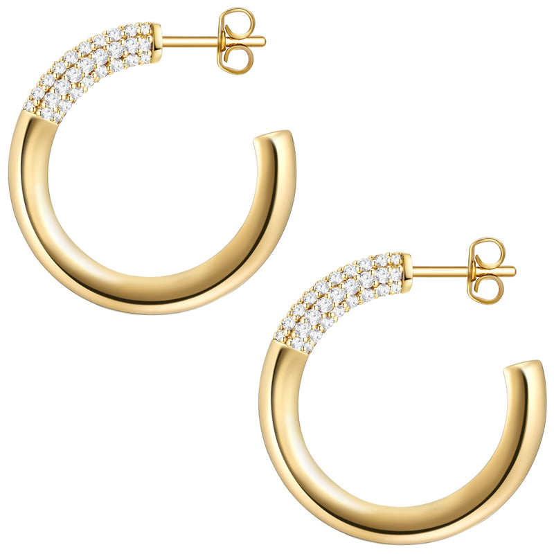 Creolen gold Zirkonia groß