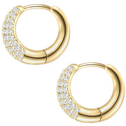 Creolen gold mit vielen Zirkonia-Steinen