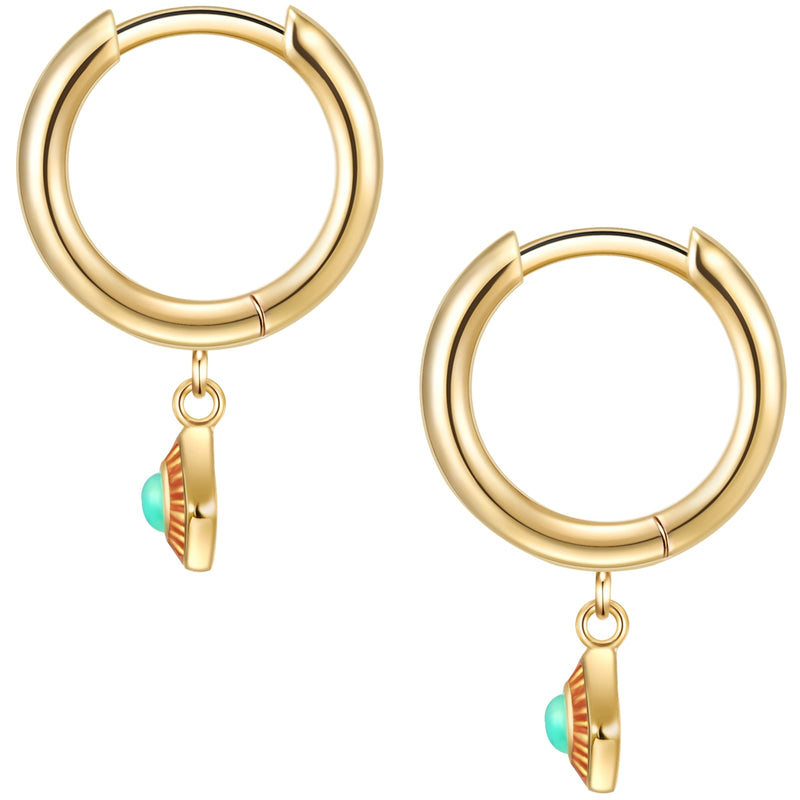 Creolen ALLSEHENDES AUGE mit Jade gelbgold