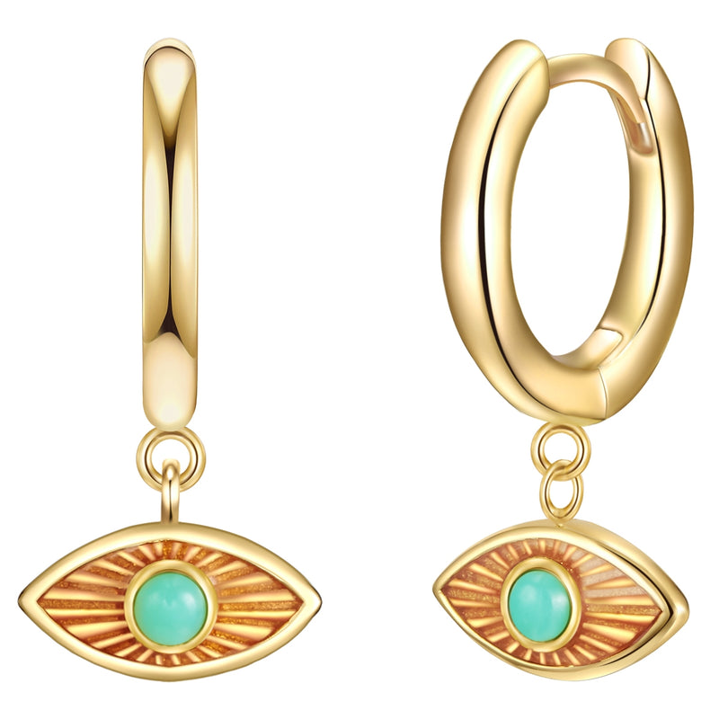Creolen ALLSEHENDES AUGE mit Jade gelbgold