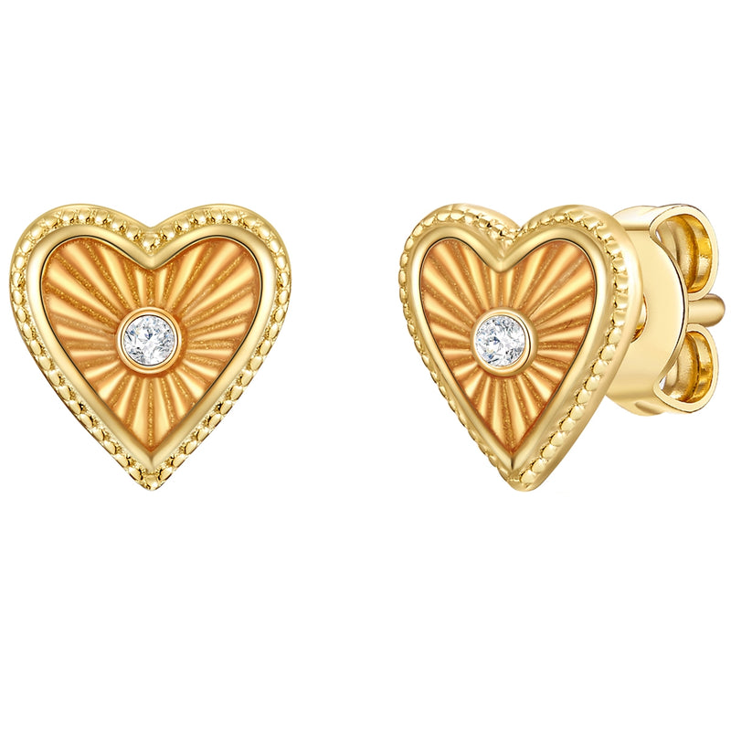 Ohrstecker gold Herz Zirkonia