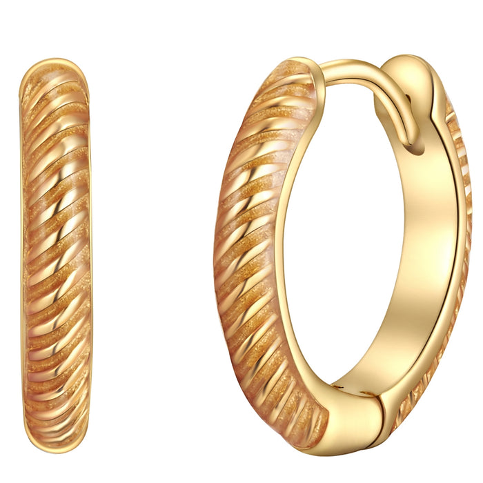 Creolen mit Emaille in goldfarben