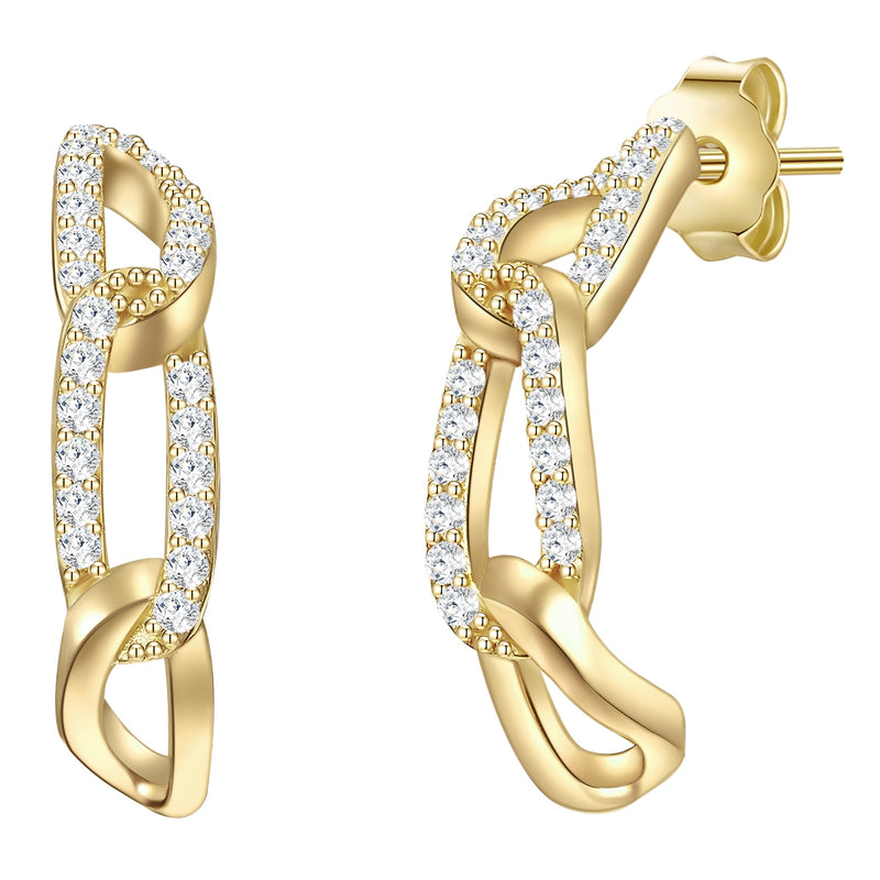 Creolen mit Zirkonia gelbgold