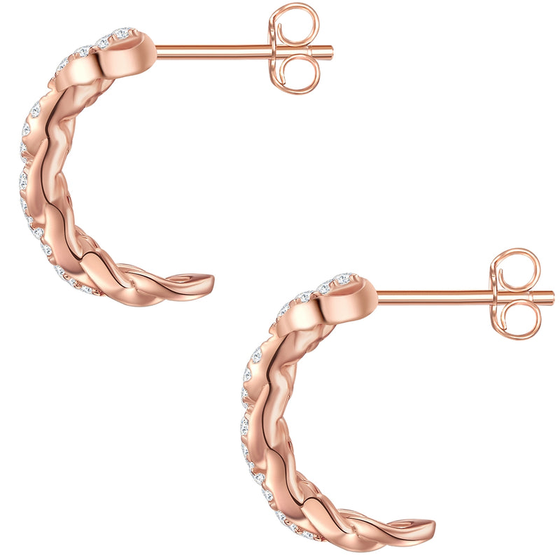 Creolen roségold Zirkonia-Steine