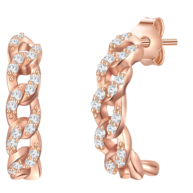 Creolen roségold Zirkonia-Steine