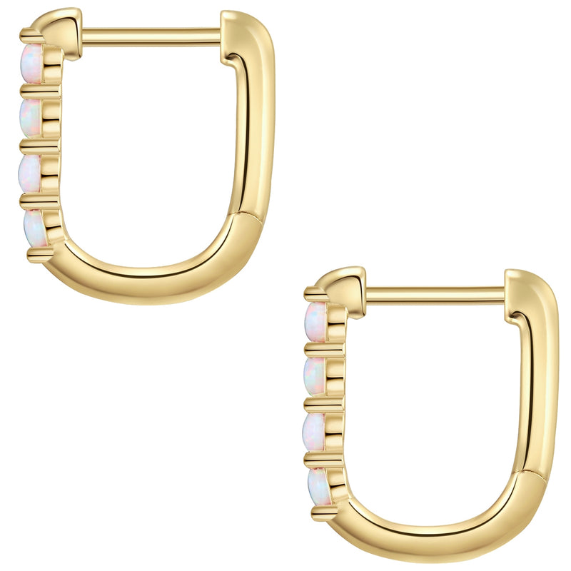 Creolen gold mit Opal (synth.)