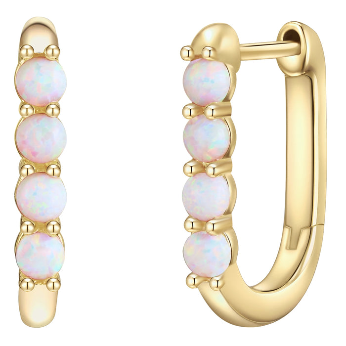 Creolen gold mit Opal (synth.)