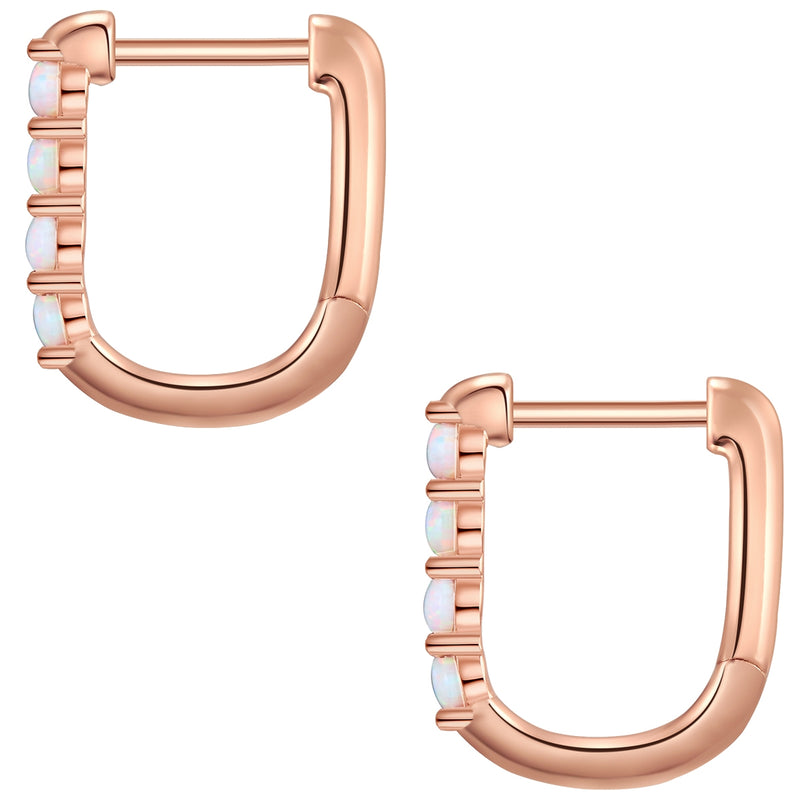 Creolen roségold mit Opal (synth.)