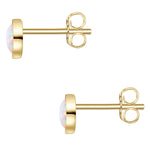 Ohrstecker mit Opal (synth.) gelbgold