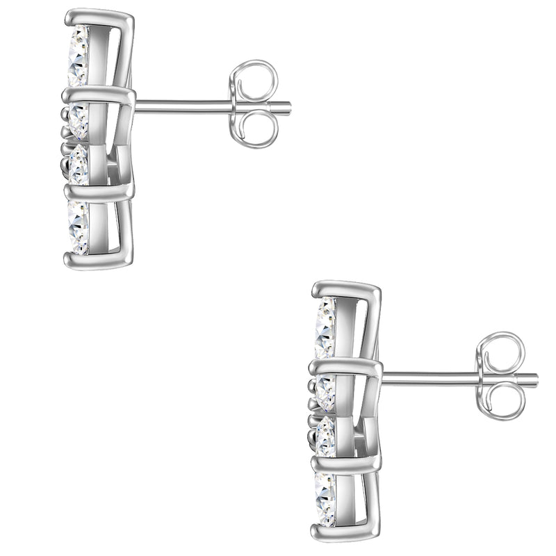 Ohrringe Stecker Zirkonia Blume