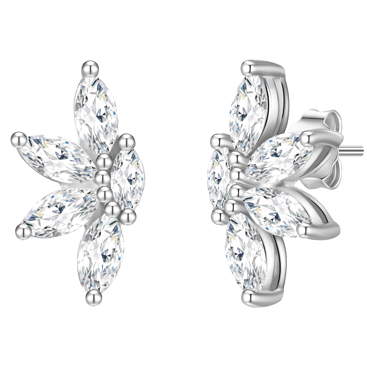Ohrringe Stecker Zirkonia Blume