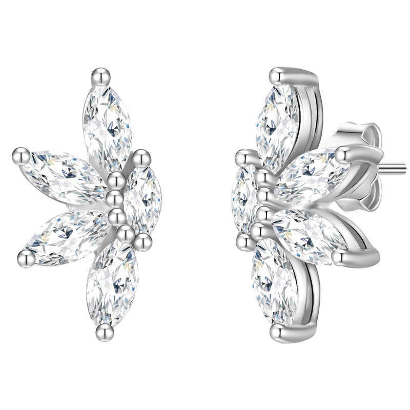 Ohrringe Stecker Zirkonia Blume