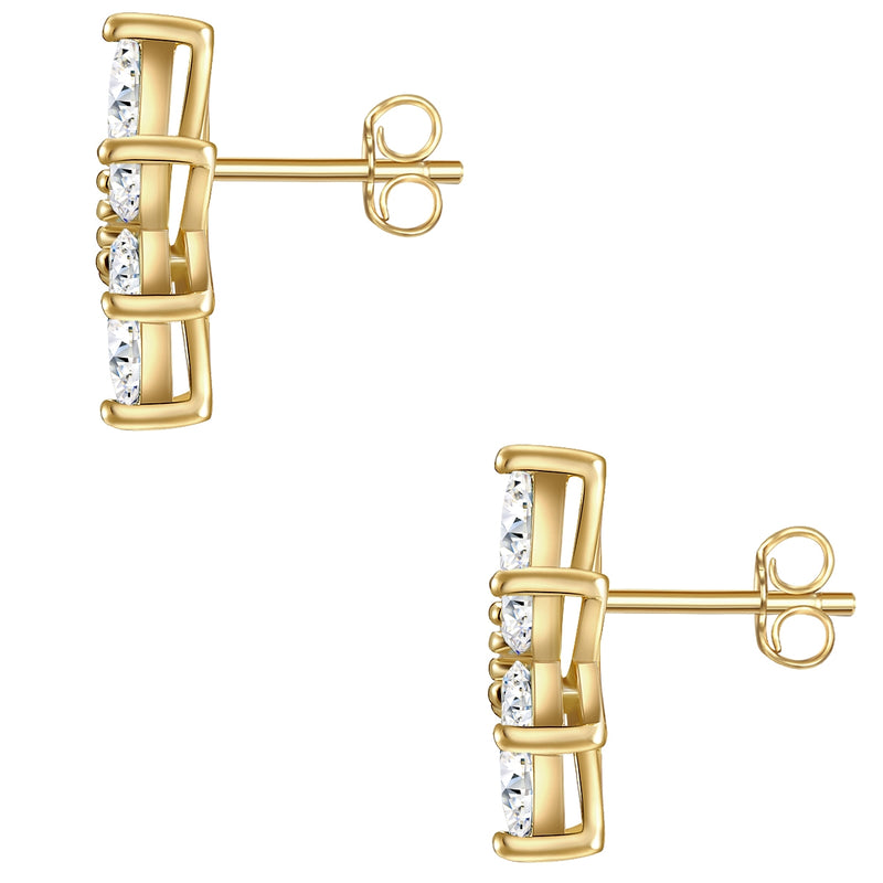 Ohrstecker gold Zirkonia Blume
