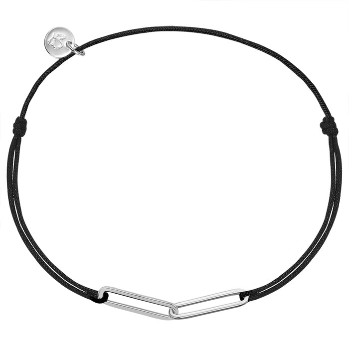 Textil Armband schwarz silber