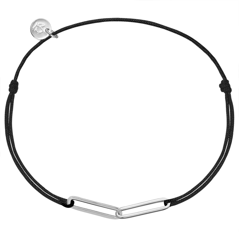 Textil Armband schwarz silber
