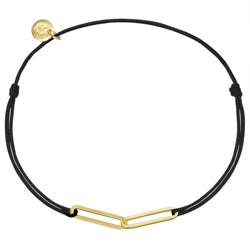 Textil Armband schwarz gold