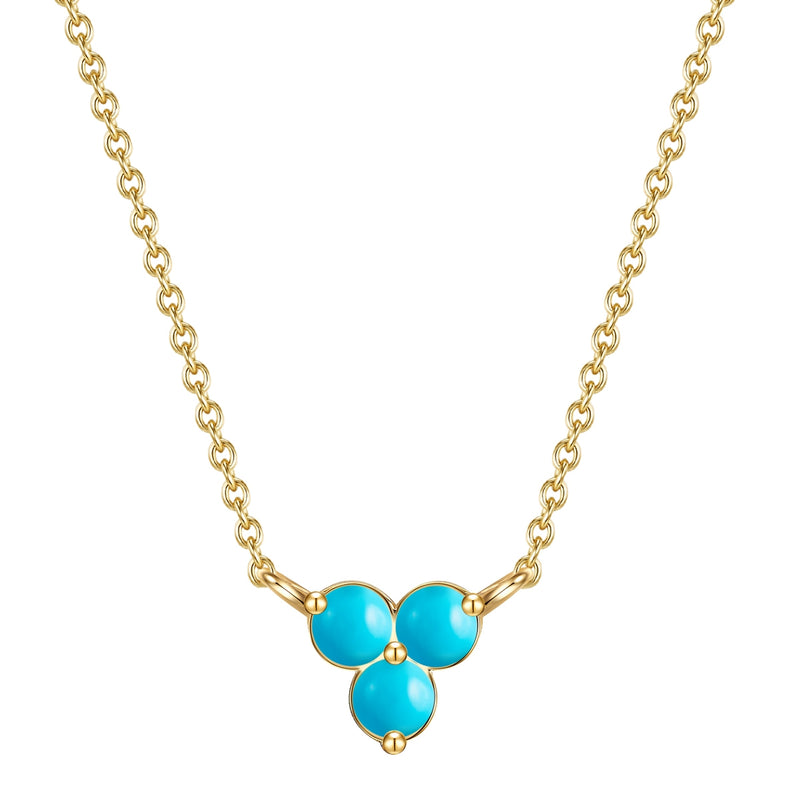Hals Kette mit 4 kleinen Türkisen (rek.)