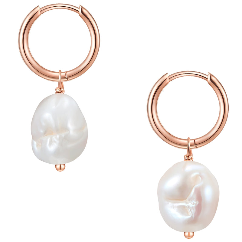 Creolen mit Perlen barock roségold