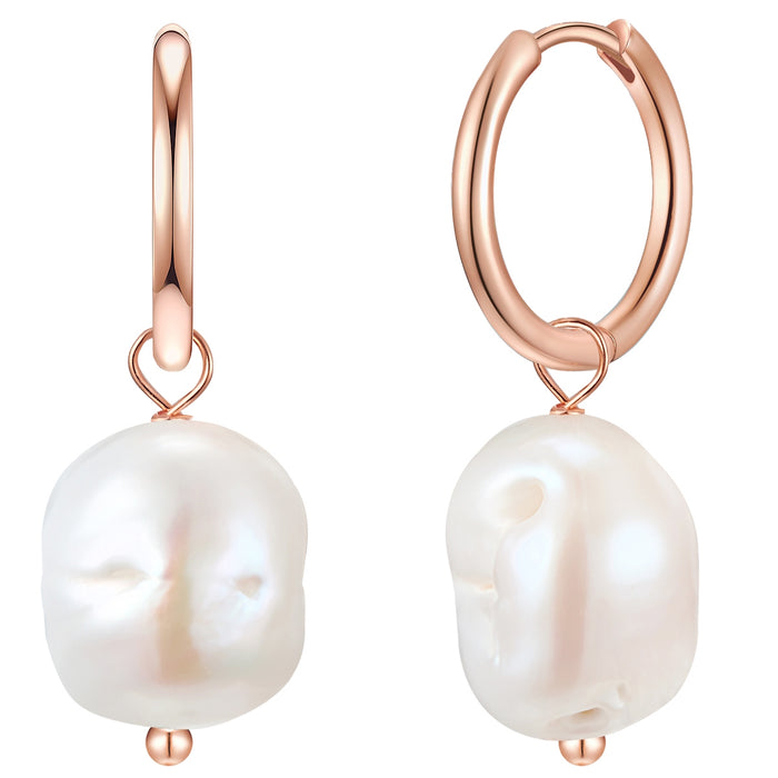 Creolen mit Perlen barock roségold