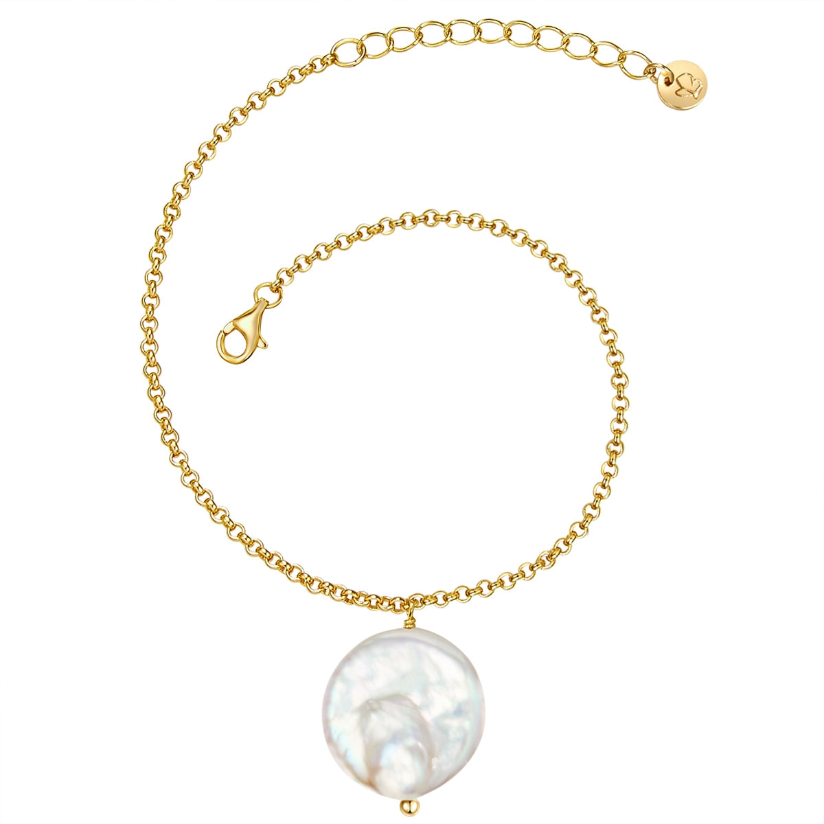 Armband gold große Perle