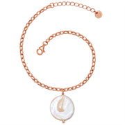 Armband roségold große Perle