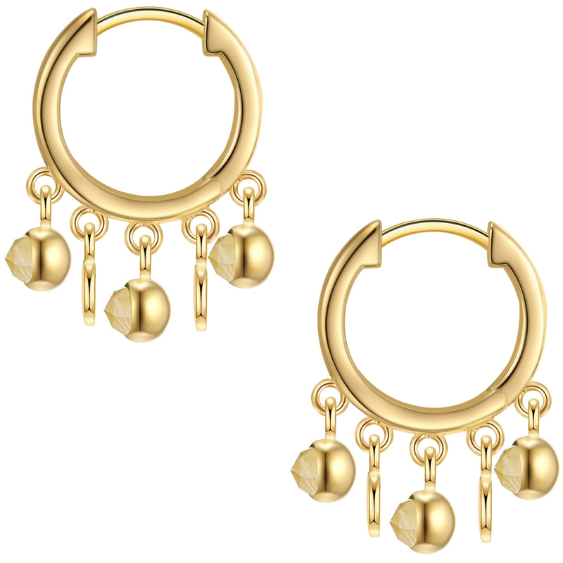 Creolen gold Mondstein
