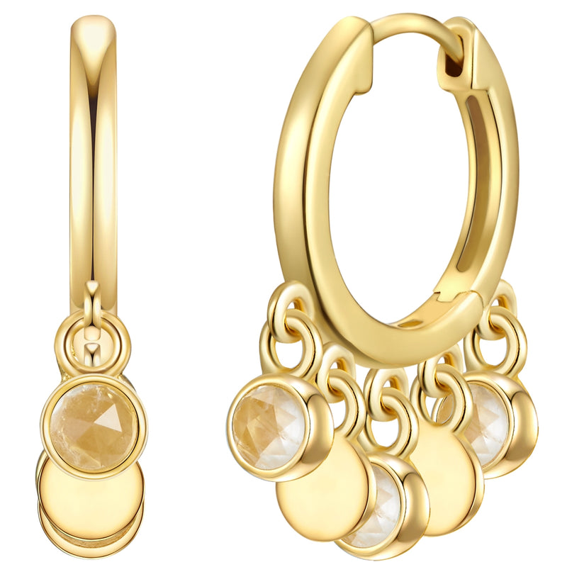 Creolen gold Mondstein