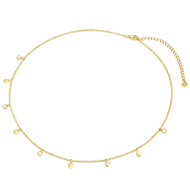 Silberkette gold mit Mondstein