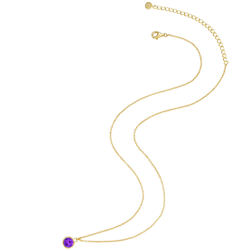 Goldene Halskette mit Amethyst