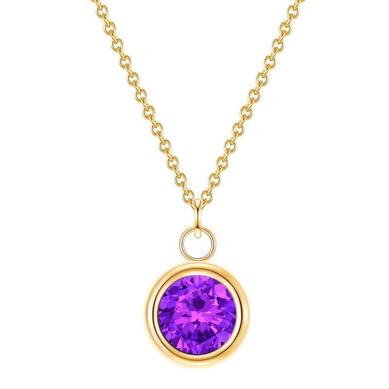 Goldene Halskette mit Amethyst