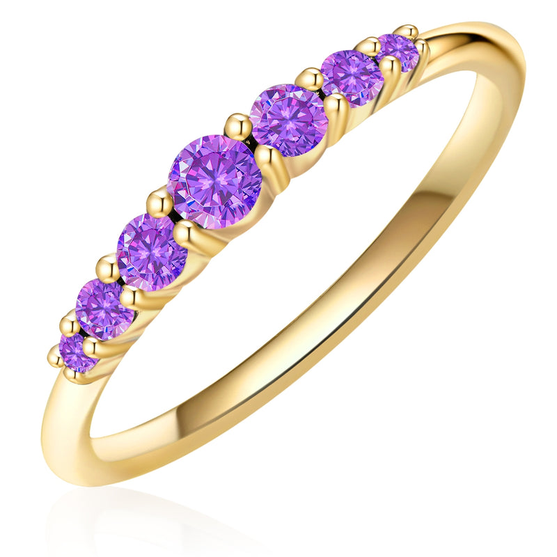 Ring mit Amethyst gelbgold