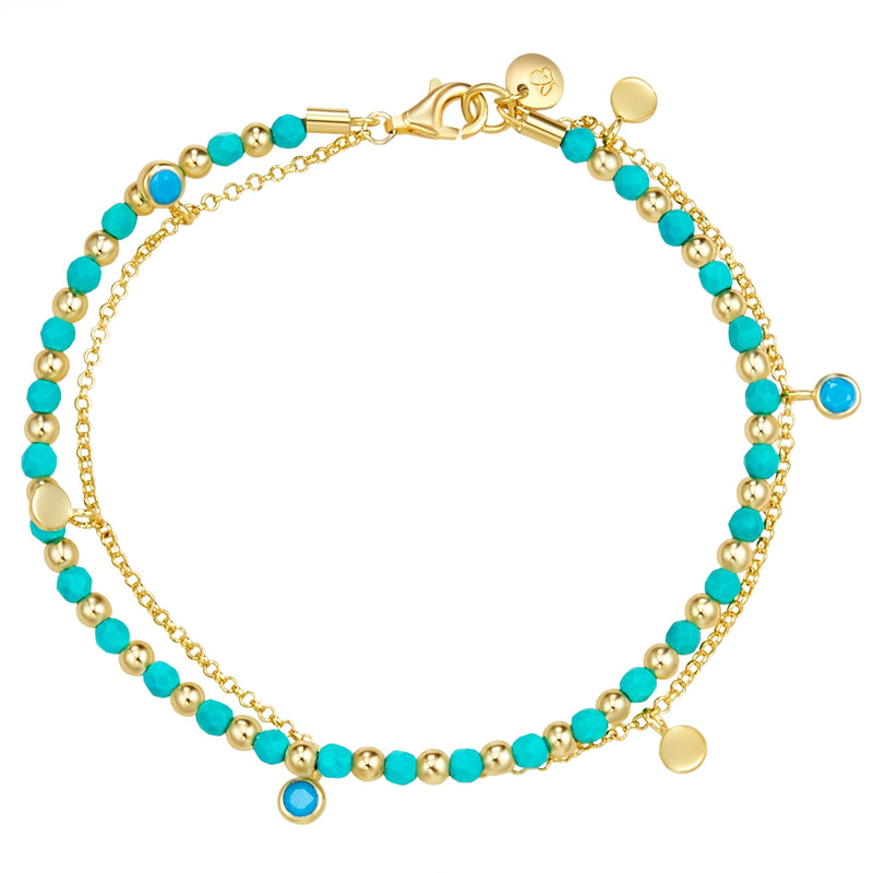 Ankerarmband Edelstein Türkis