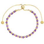 Armband mit Amethyst gelbgold