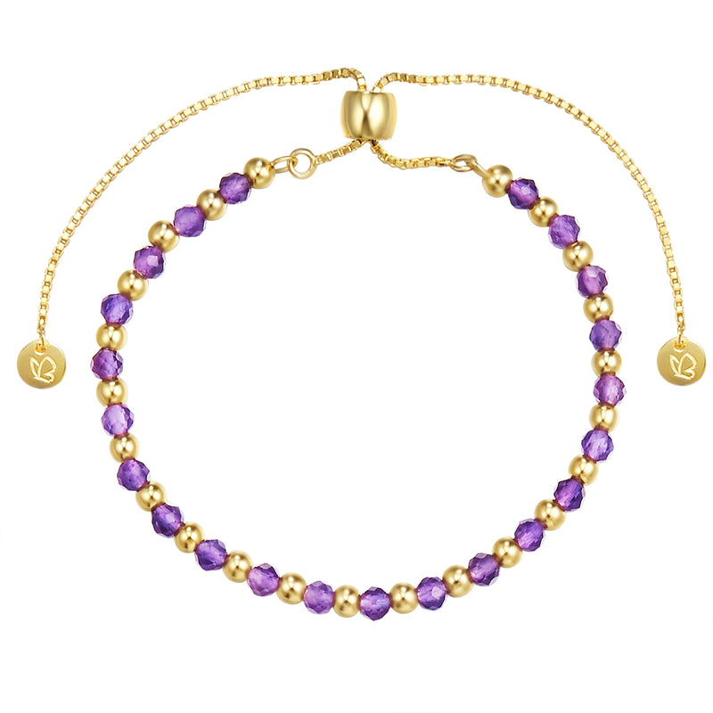 Armband mit Amethyst gelbgold