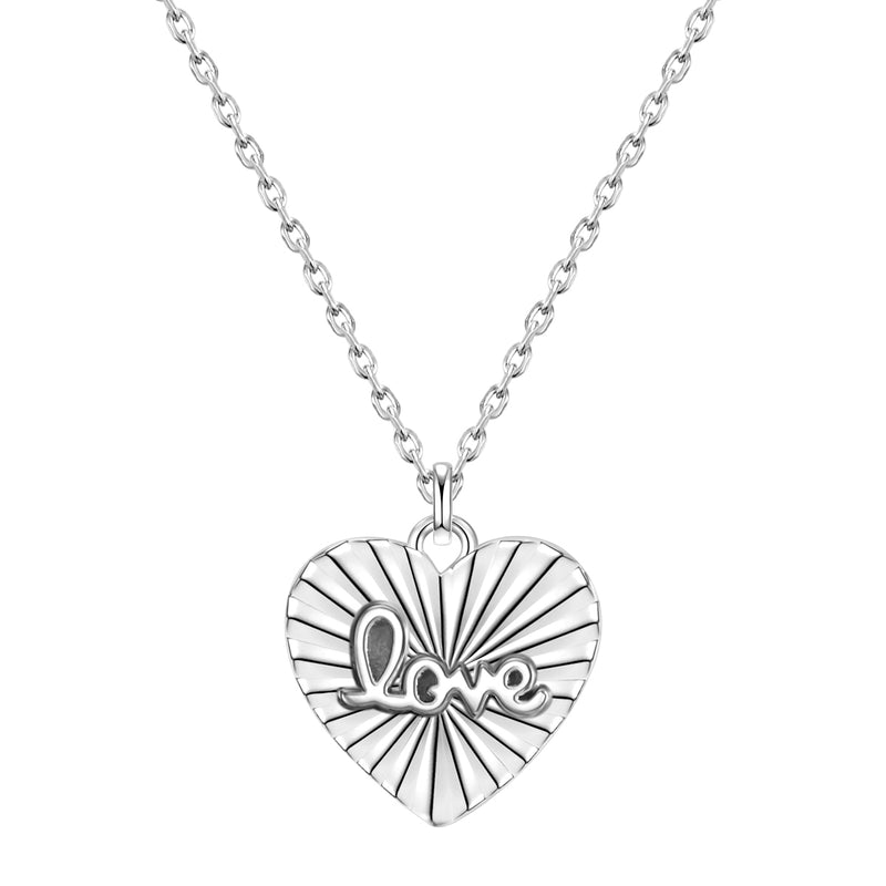 Herz Kette silber mit Love
