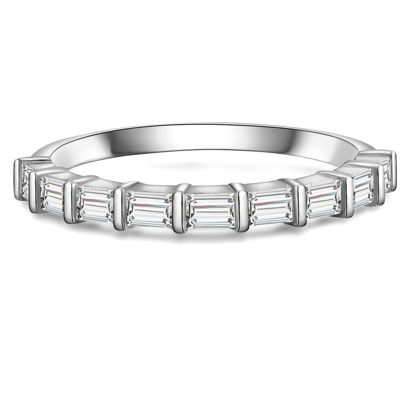 Silberring mit Baguette-Zirkonia