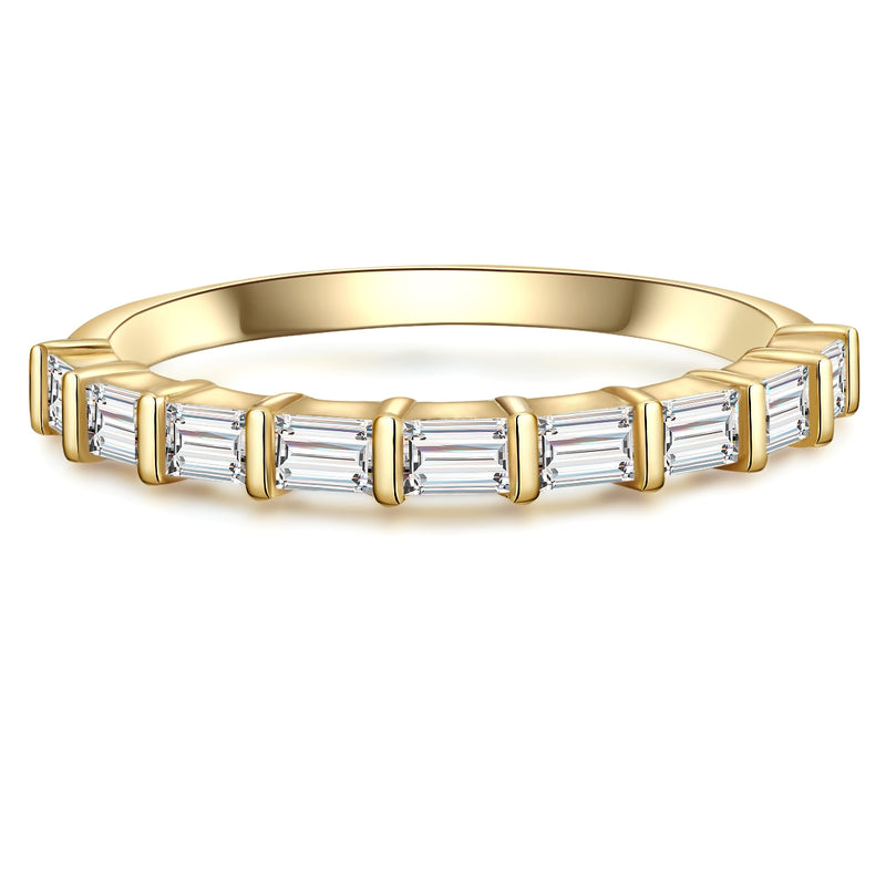 Goldener Ring mit Baguette-Zirkonia