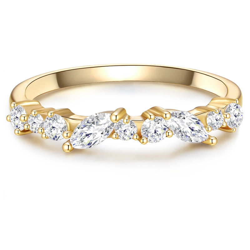 Goldener Damenring mit Zirkonia