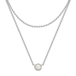 Hals Kette zweireihig Opal (synth.)