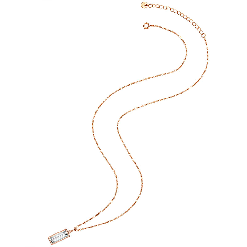 Silberhalskette roségold Zirkonia