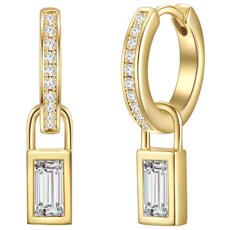 Creolen gold Zirkonia länglich