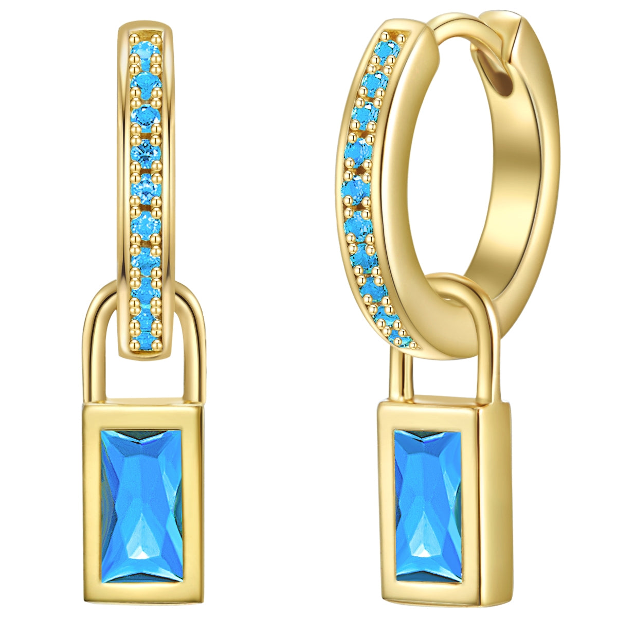 Creolen gold mit Zirkonia-Anhänger