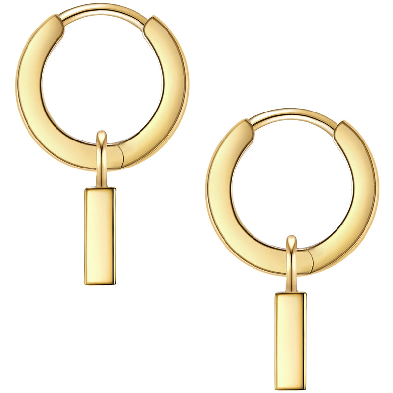 Hoop Ohrringe Gold Zirkonia Mit Kristall Stern Anhänger – Mélian