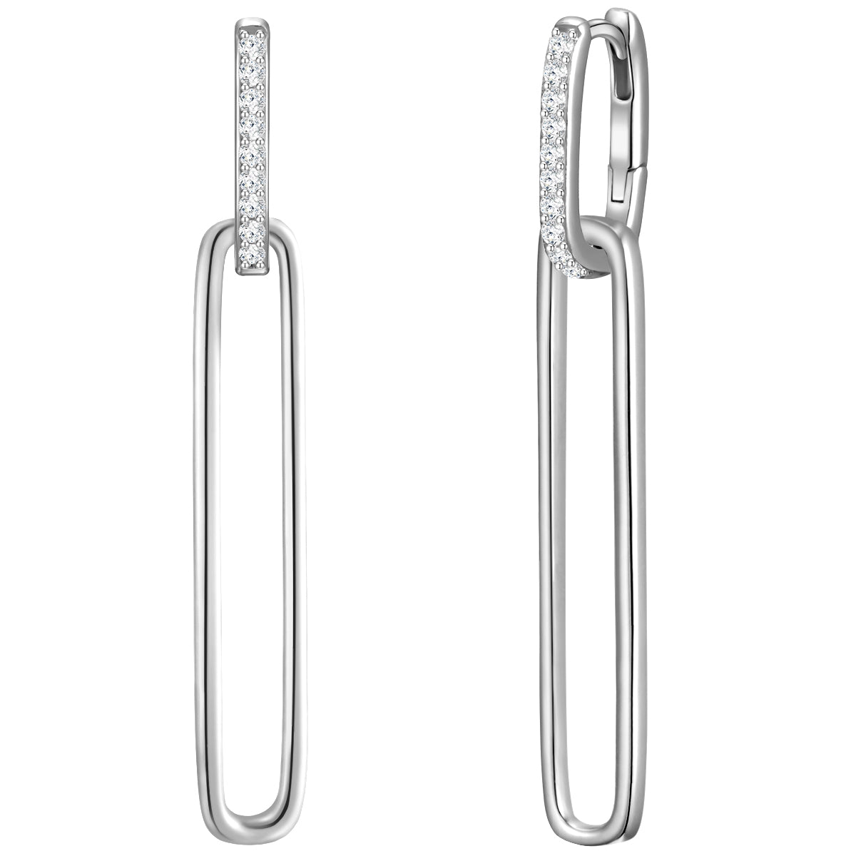Silber Creolen groß mit Zirkonia