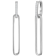 Silber Creolen groß mit Zirkonia